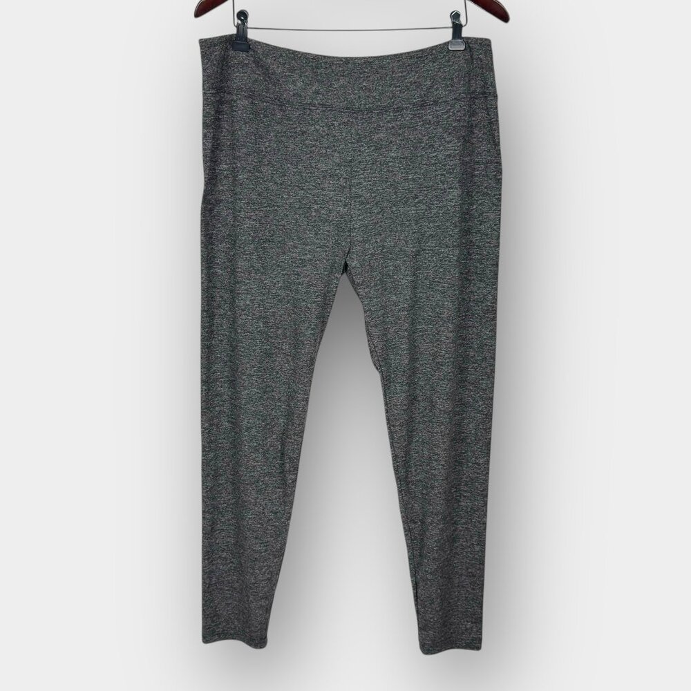 Ready to Go Women’s High Rise Leggings 3X Gray Heather Pull On Stretch
